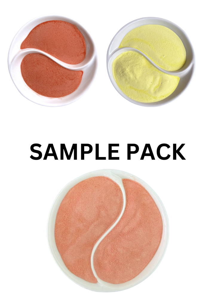 Sample pack containing strawberry, pineapple, and pink guava powders - Indusfarms