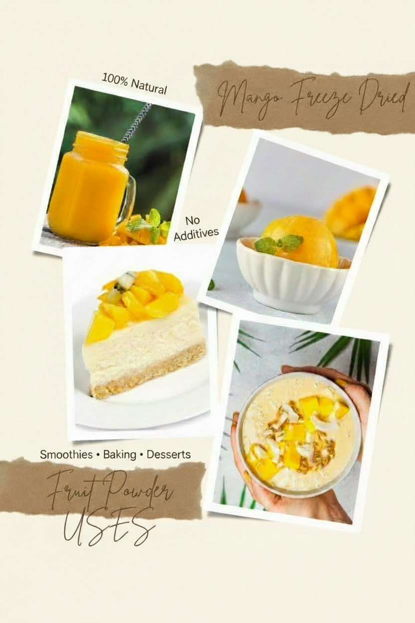 uses of mango powder baking dessert smoothie juices drinks
