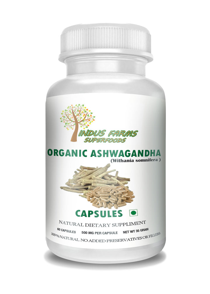 Organic Ashwagandha capsules - Indusfarms
