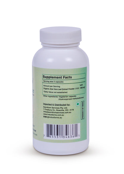 Aloe vera capsule for skincare, wounds, constipation, antioxidant - Indusfarms