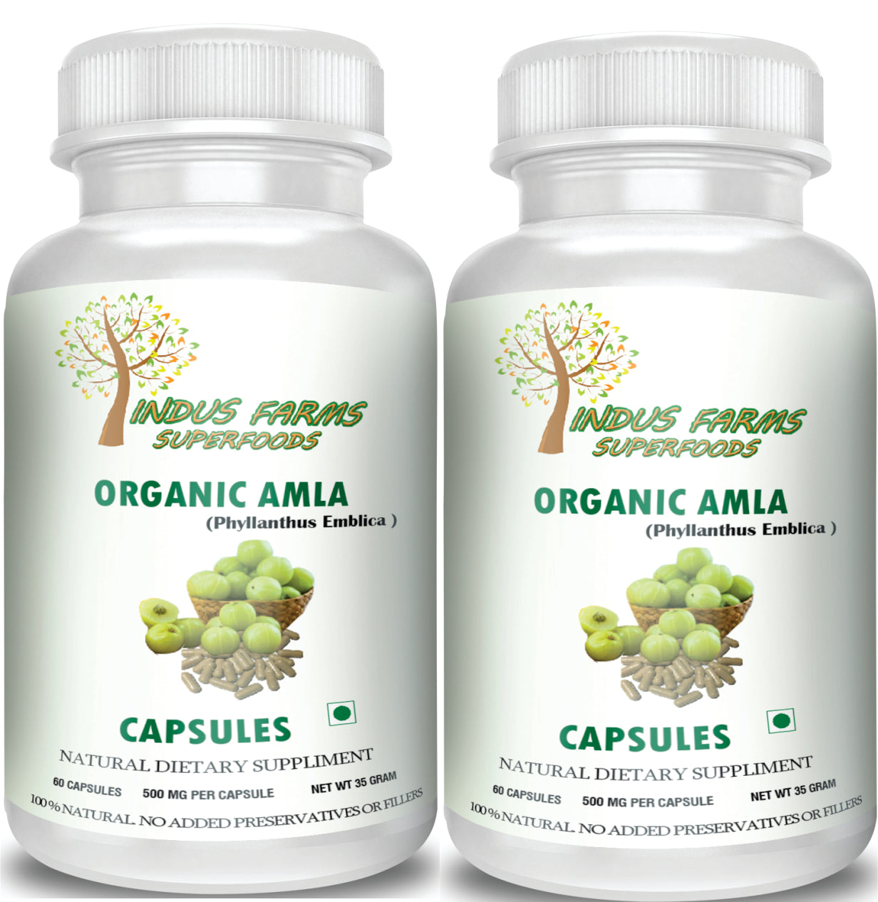 Indus Farms Amla Powder Capsules Vegetarian 500mg