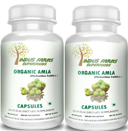Indus Farms Amla Powder Capsules Vegetarian 500mg