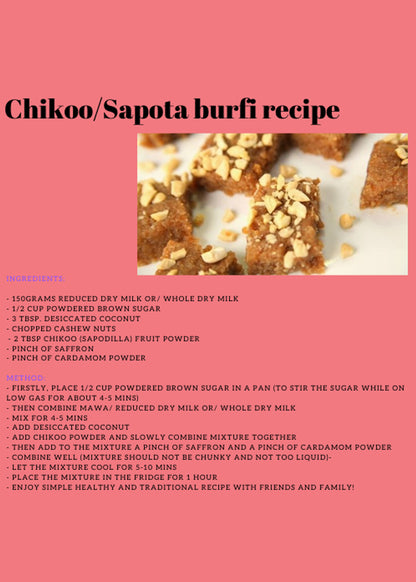 Chikoo Barfi recipe - Indusfarms