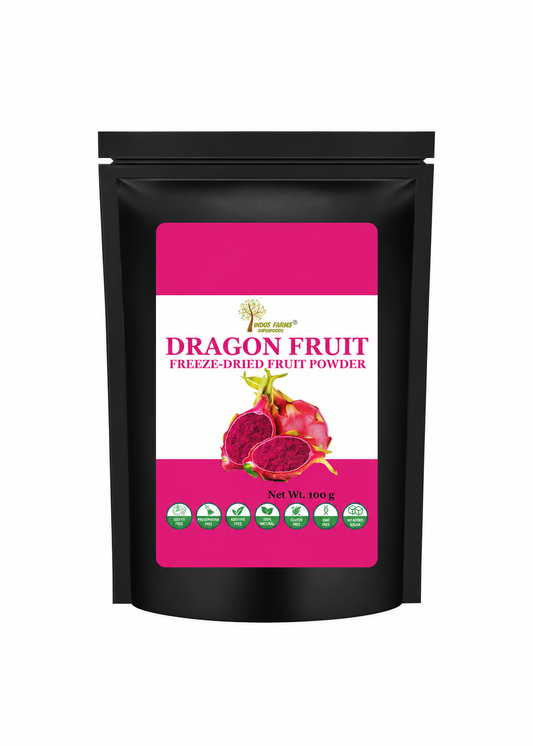 Dragon Fruit Powder Pink Pitaya 100gms package vibrant food colour nutrient dense