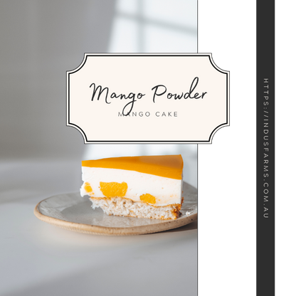 mango cake made from mango powder freeze dried