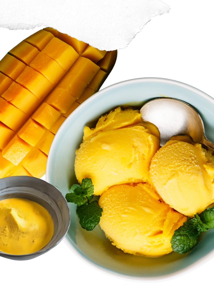 Mango ice cream freeze dried