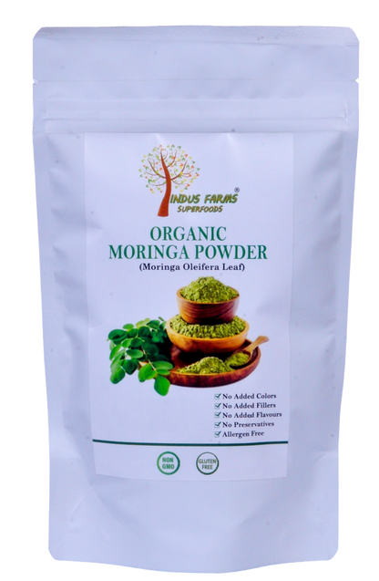 Organic Moringa Leaf Powder Green Superfood Vegan GMO-Free Herbal