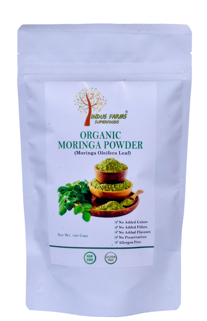 Organic Moringa Leaf Powder Green Superfood Vegan GMO-Free Herbal