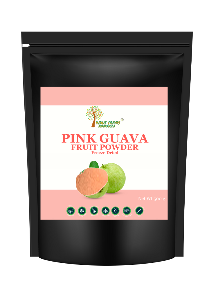 Pink guava, freeze-dried, front view - Indusfarms
