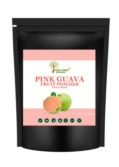 Pink guava, freeze-dried, front view - Indusfarms