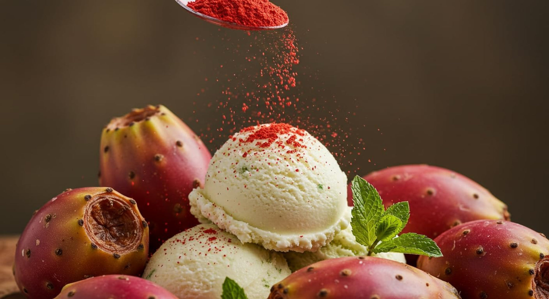 Prickly pear cactus powder dessert