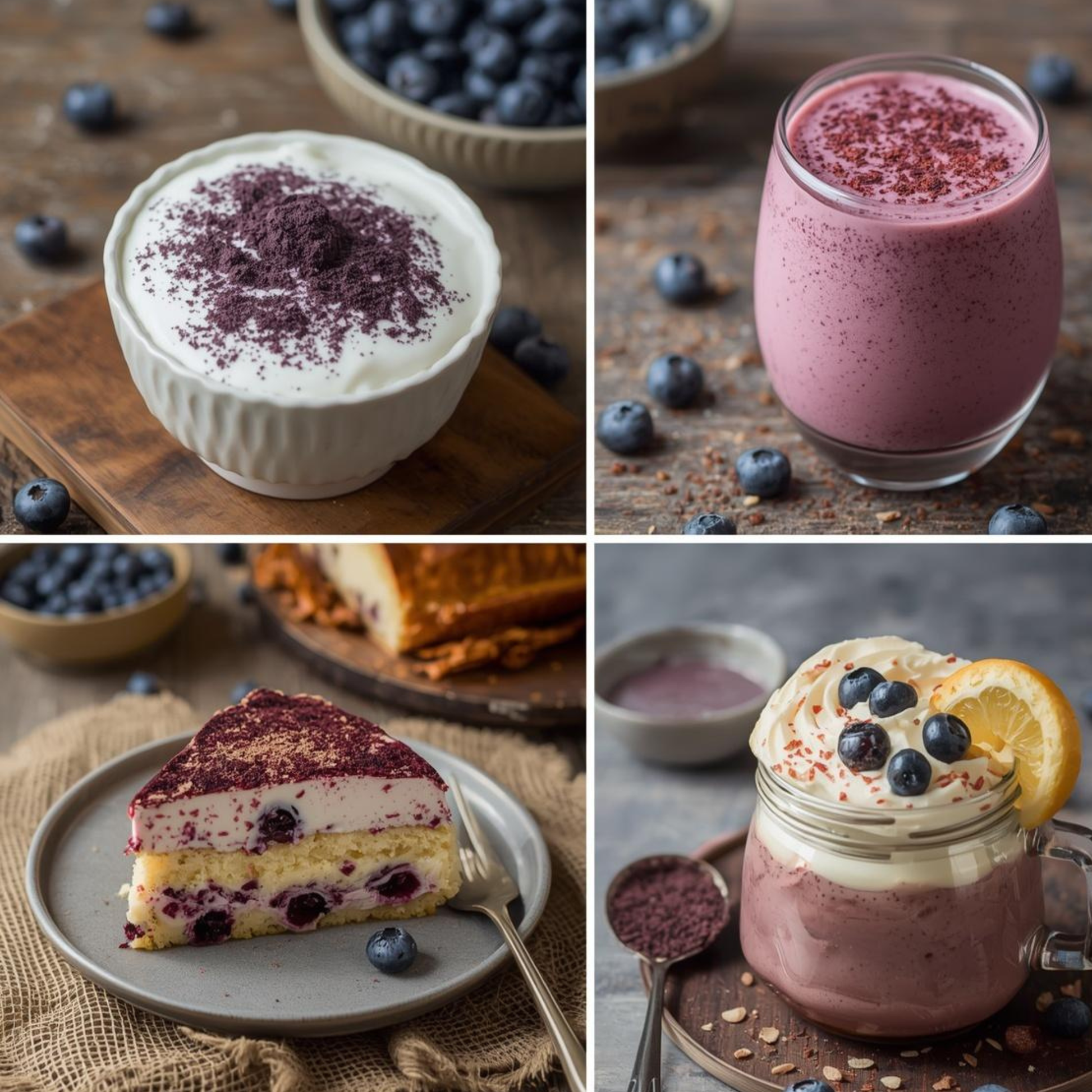 blueberry desserts and drinks 