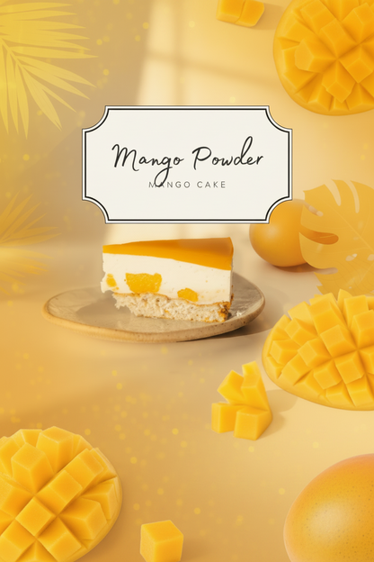 mango cake made from mango powder freeze dried