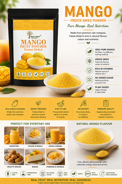 Mango freeze dried powder uses in smoothies baking healthy snacks