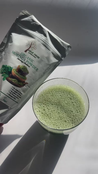 Organic Moringa leaf powder - green superfood, vegan, GMO-free, herbal - Indusfarms