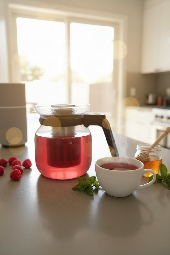 Raspberry fruit powder juice tea
