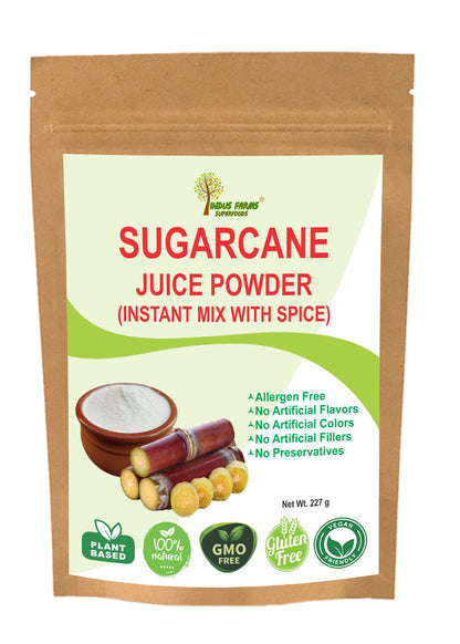 Sugar cane juice powder spice mix, instant drink mix, energizer, post-workout flavoring, vegan - Indusfarms